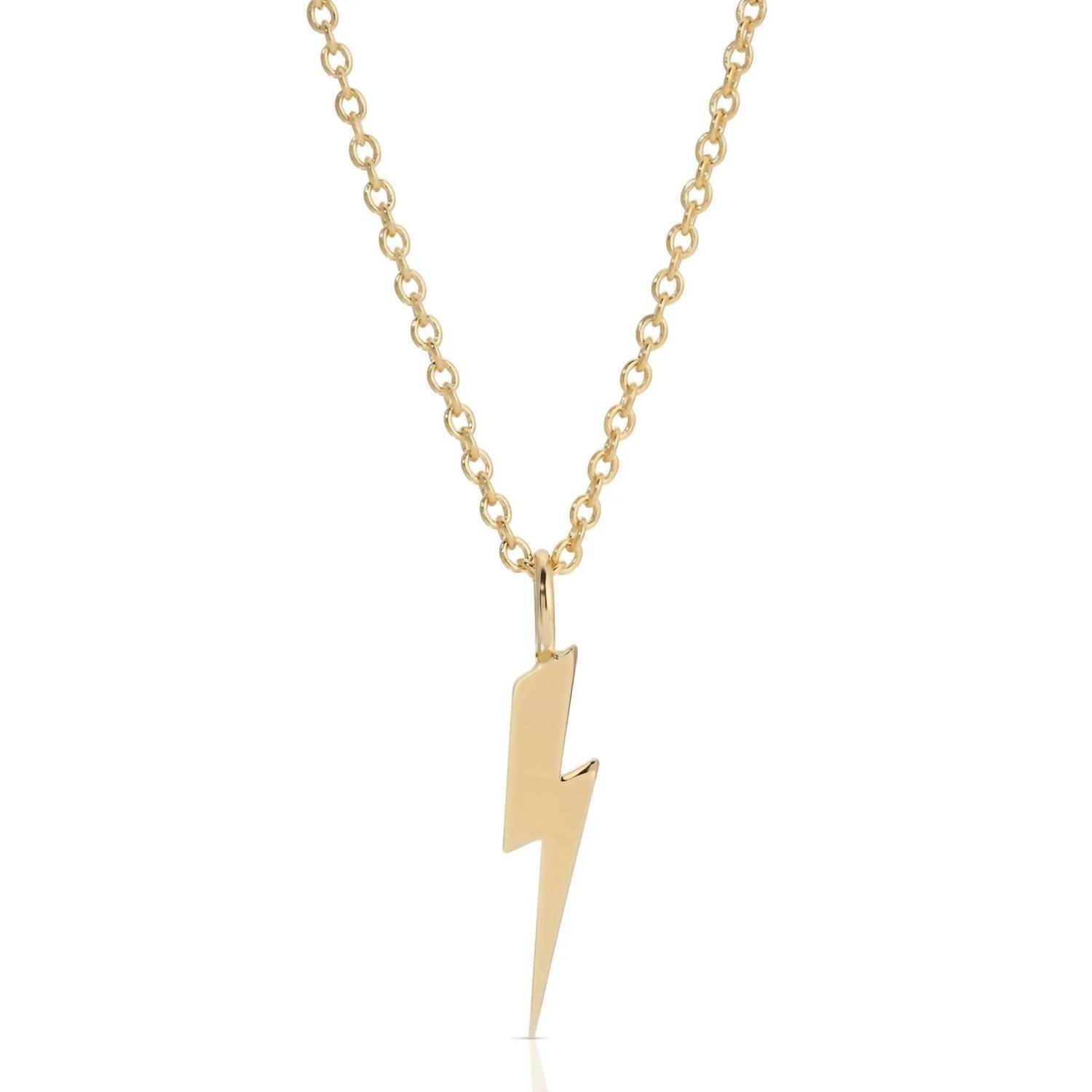 New Eklexic Womens Katie Lightning Bolt Charm Necklace In 14k Gold Filled 209$